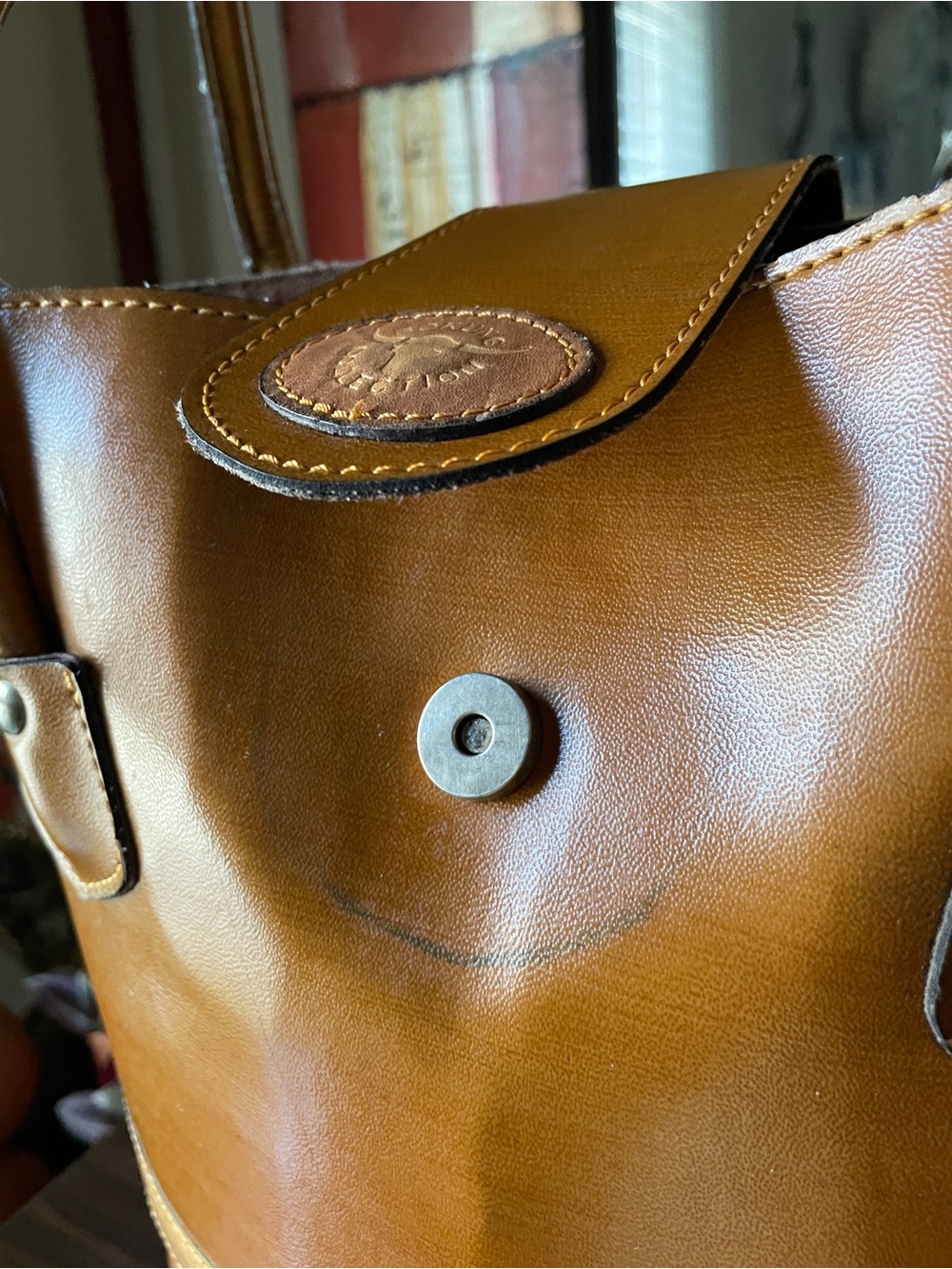 Classic Tan Leather Tote Bag - Bokung Collection - Picture 9 of 16
